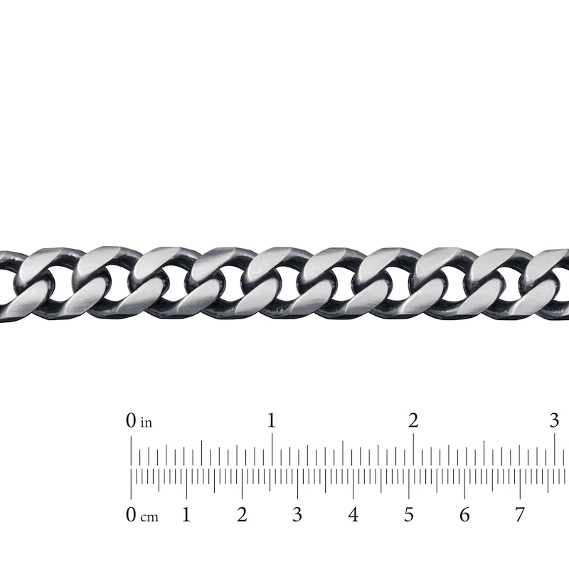 Main Image 4 of Solid Curb Link Bracelet Sterling Silver 9" 11.0mm