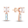 Thumbnail Image 0 of Juliette Maison Natural Aquamarine Baguette and Freshwater Cultured Pearl Earrings 10K Rose Gold