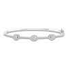 Thumbnail Image 1 of Diamond Bangle Bracelet 1 ct tw Oval/Round 14K White Gold