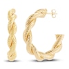 Twisted Tube Hoop Earrings 10K Yellow Gold