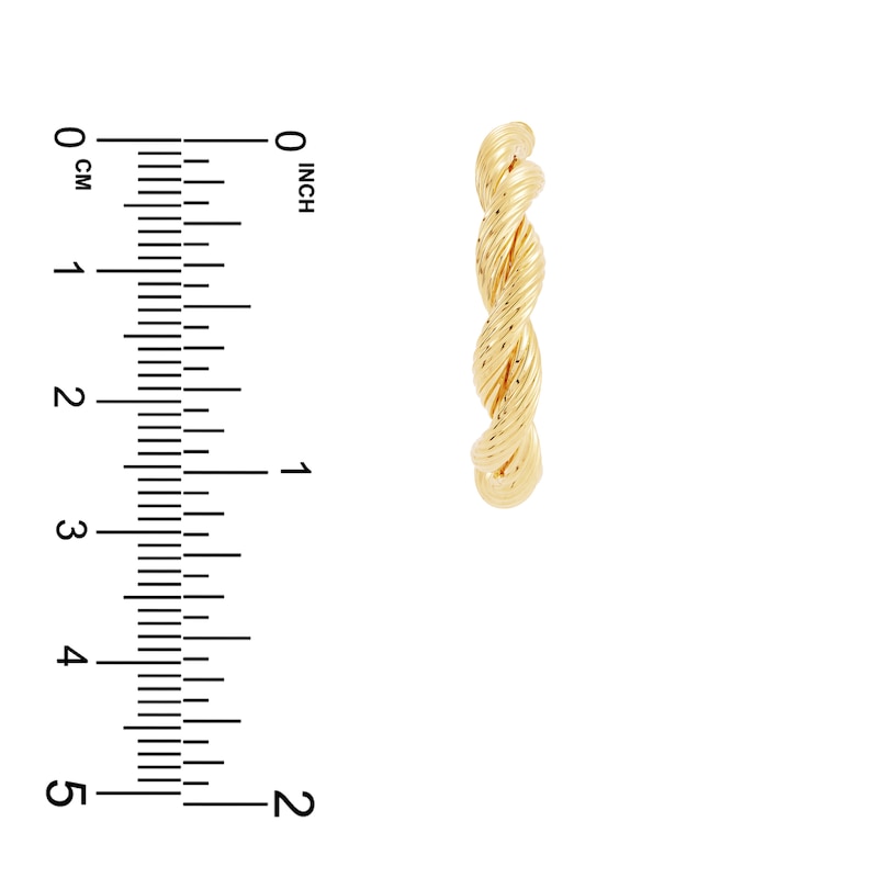 Twisted Tube Hoop Earrings 10K Yellow Gold