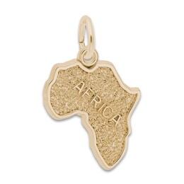 Africa Map Charm 14K Yellow Gold