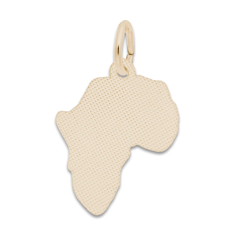 Africa Map Charm 14K Yellow Gold