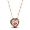Thumbnail Image 0 of Le Vian Natural Morganite Heart Pendant Necklace 1/2 ct tw Diamonds 14K Strawberry Gold 19"