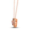 Thumbnail Image 1 of Le Vian Natural Morganite Heart Pendant Necklace 1/2 ct tw Diamonds 14K Strawberry Gold 19"