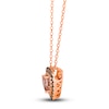 Thumbnail Image 2 of Le Vian Natural Morganite Heart Pendant Necklace 1/2 ct tw Diamonds 14K Strawberry Gold 19"