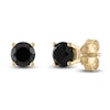 Thumbnail Image 1 of Black Diamond Solitaire Stud Earrings 1/2 ct tw Round 10K Yellow Gold