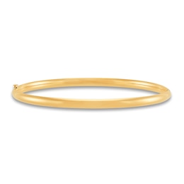 Hollow Bangle Bracelet 14K Yellow Gold