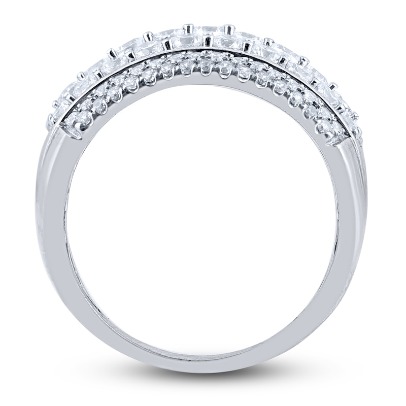 Main Image 2 of Diamond Multi-Row Anniversary Band 2 ct tw Round 14K White Gold