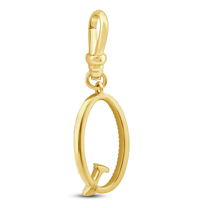 Charm'd by Lulu Frost Diamond Letter Q Charm 1/10 ct tw Pavé Round 10K Yellow Gold