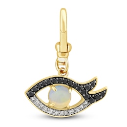 Charm'd by Lulu Frost 10K Yellow Gold 1/4 ct tw Black and White Diamond Opal Vision Charm