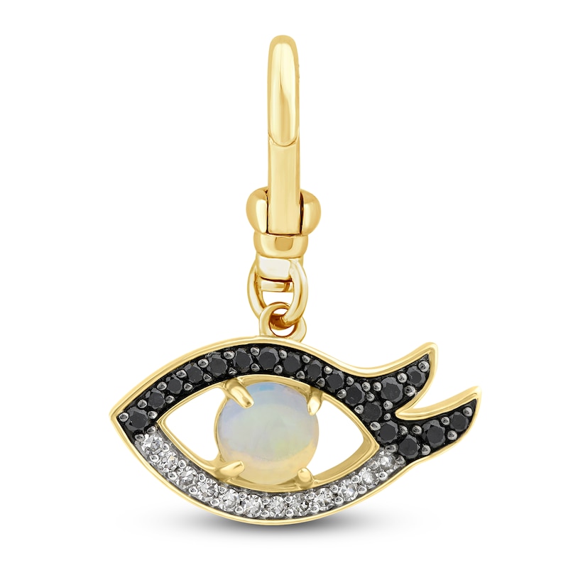 Main Image 1 of Charm'd by Lulu Frost 10K Yellow Gold 1/4 ct tw Black and White Diamond Opal Vision Charm