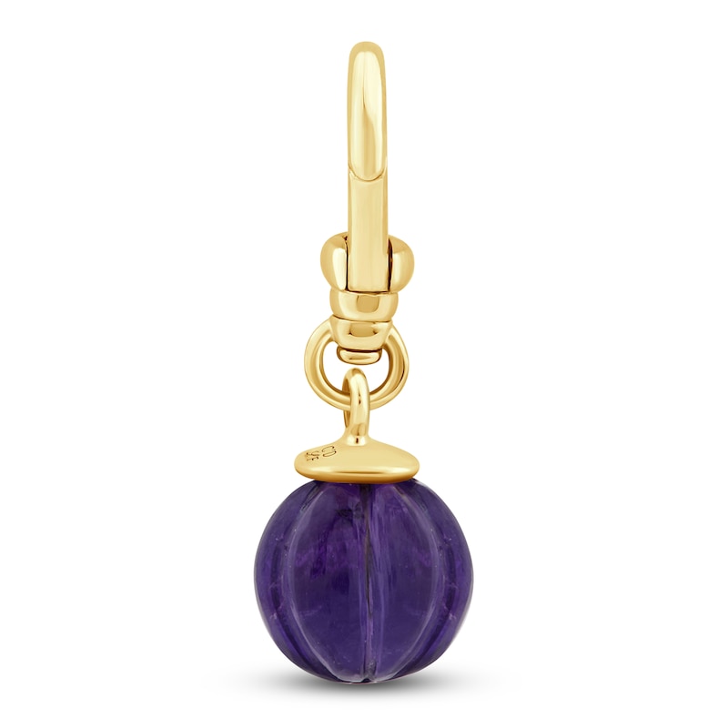 Main Image 1 of Charm'd by Lulu Frost 10K Yellow Gold 9MM Amethyst Birthstone Charm