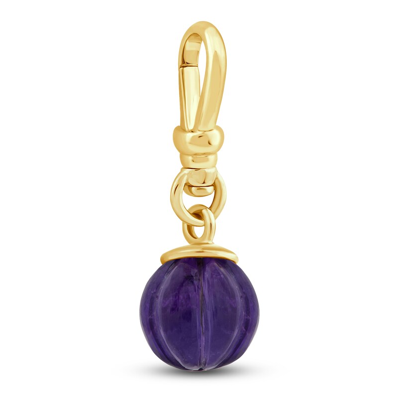 Main Image 2 of Charm'd by Lulu Frost 10K Yellow Gold 9MM Amethyst Birthstone Charm
