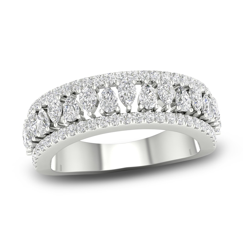 Main Image 1 of Diamond Anniversary Band 1 ct tw Pear/Round 14K White Gold