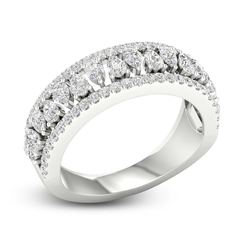 Main Image 2 of Diamond Anniversary Band 1 ct tw Pear/Round 14K White Gold