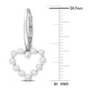 Cultured Freshwater Pearl Heart Earrings 14K White Gold