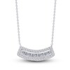 Thumbnail Image 1 of Kallati Diamond Necklace 1/2 ct tw Baguette/Princess/Round 14K White Gold 18"