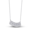 Thumbnail Image 2 of Kallati Diamond Necklace 1/2 ct tw Baguette/Princess/Round 14K White Gold 18"
