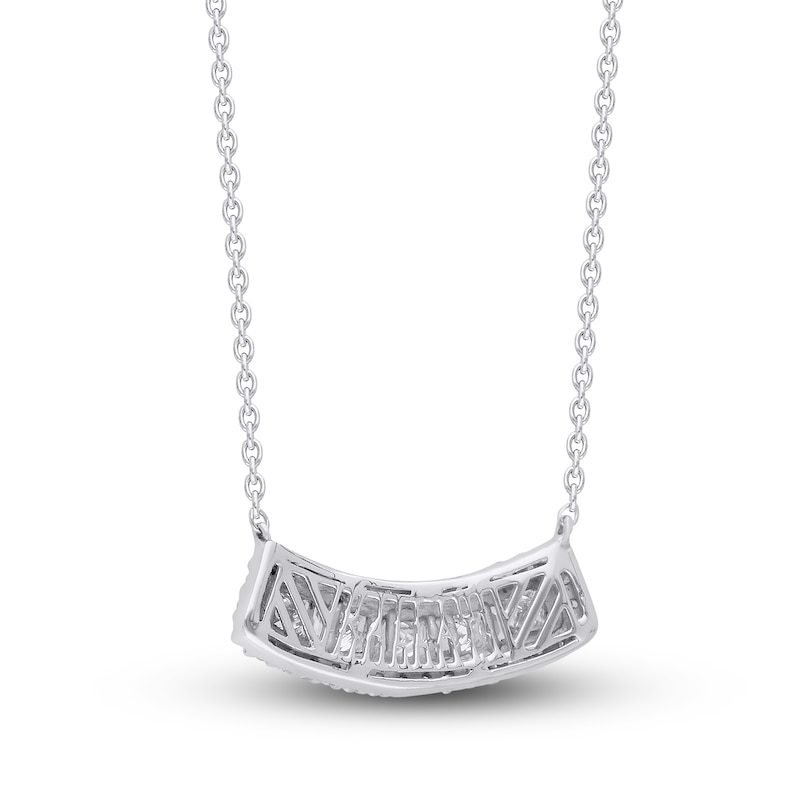 Main Image 4 of Kallati Diamond Necklace 1/2 ct tw Baguette/Princess/Round 14K White Gold 18"