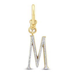 Charm'd by Lulu Frost Diamond Letter M Charm 1/8 ct tw Pavé Round 10K Yellow Gold