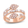 Thumbnail Image 1 of Pink & White Diamond Wrap Ring 1 ct tw Round/Baguette 14K Rose Gold