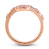 Thumbnail Image 2 of Pink & White Diamond Wrap Ring 1 ct tw Round/Baguette 14K Rose Gold