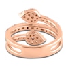 Thumbnail Image 3 of Pink & White Diamond Wrap Ring 1 ct tw Round/Baguette 14K Rose Gold