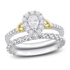 Thumbnail Image 1 of Y-Knot Diamond Bridal Set 3/4 ct tw Pear/Round 14K Two-Tone Gold