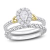 Thumbnail Image 0 of Y-Knot Diamond Bridal Set 3/4 ct tw Pear/Round 14K Two-Tone Gold