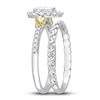 Thumbnail Image 2 of Y-Knot Diamond Bridal Set 3/4 ct tw Pear/Round 14K Two-Tone Gold