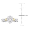 Thumbnail Image 3 of Y-Knot Diamond Bridal Set 3/4 ct tw Pear/Round 14K Two-Tone Gold
