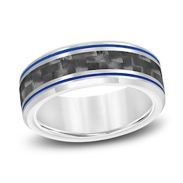 Men's Wedding Band Carbon Fiber/Tungsten 8.0mm