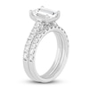 Thumbnail Image 2 of Lab-Grown Diamond Bridal Set 3 ct tw Emerald/Round 14K White Gold