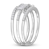 Thumbnail Image 2 of Diamond Triple Row Ring 5/8 ct tw Baguette/Round 14K White Gold