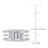 Thumbnail Image 4 of Diamond Triple Row Ring 5/8 ct tw Baguette/Round 14K White Gold