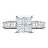 Thumbnail Image 3 of Diamond Engagement Ring 3-1/2 ct tw Princess/Round/ Emerald 14K White Gold