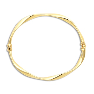 Italia D'Oro Twisted Bangle Bracelet 14K Yellow Gold