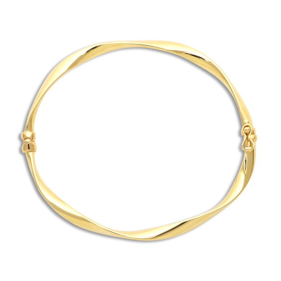 Italia D'Oro Twisted Bangle Bracelet 14K Yellow Gold