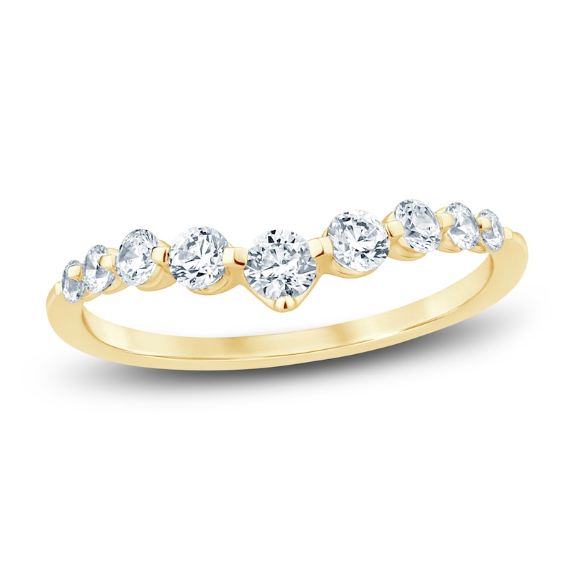 Diamond Contour Anniversary Band 1/2 ct tw Round 14K Yellow Gold