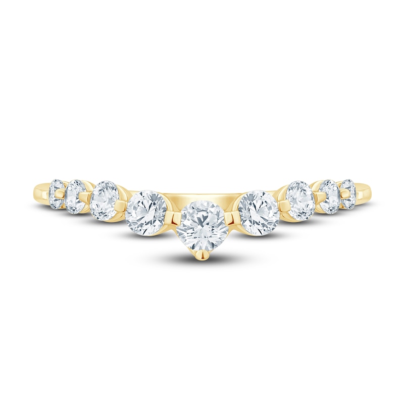 Main Image 3 of Diamond Contour Anniversary Band 1/2 ct tw Round 14K Yellow Gold
