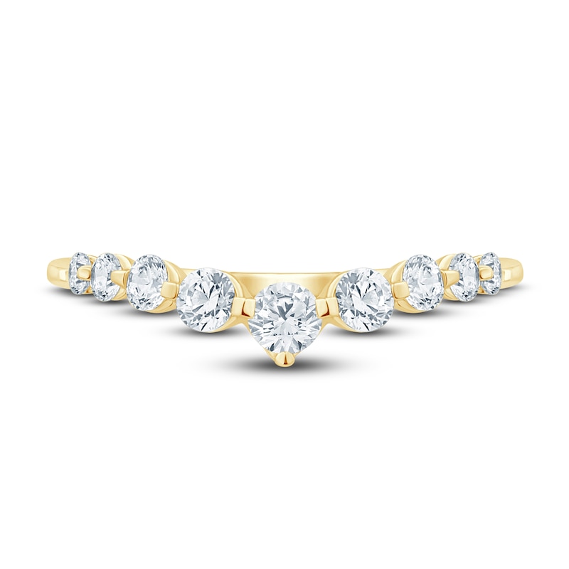 Diamond Contour Anniversary Band 1/2 ct tw Round 14K Yellow Gold