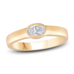 Diamond Solitaire Engagement Ring 1/2 ct tw Oval 14K Yellow Gold (I/I1)