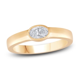 Diamond Solitaire Engagement Ring 1/2 ct tw Oval 14K Yellow Gold (I/SI2)