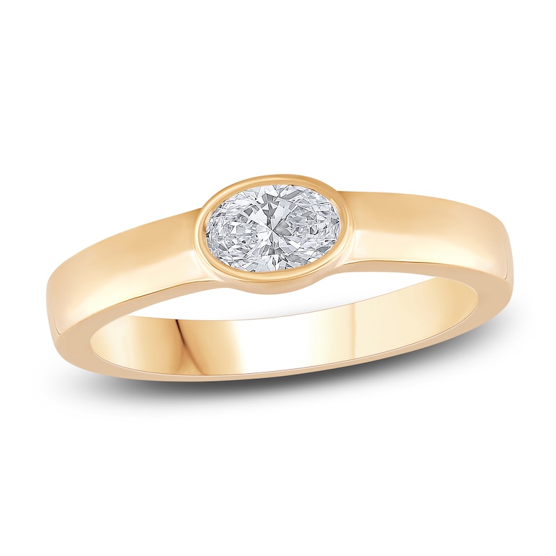 Diamond Solitaire Engagement Ring 1/2 ct tw Oval 14K Yellow Gold (I/I1)