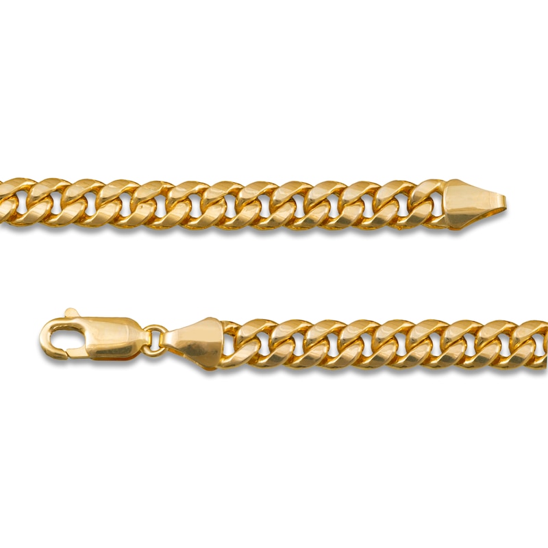 Main Image 2 of Men's Hollow Curb Chain Bracelet 14K Yellow Gold 8.5" 6.2mm