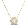 Thumbnail Image 1 of Crivelli Diamond Disk Pendant Necklace 1-3/8 ct tw Round 18K Yellow Gold 18"