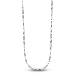 Solid Figaro Chain Necklace Platinum 16" 2.65mm