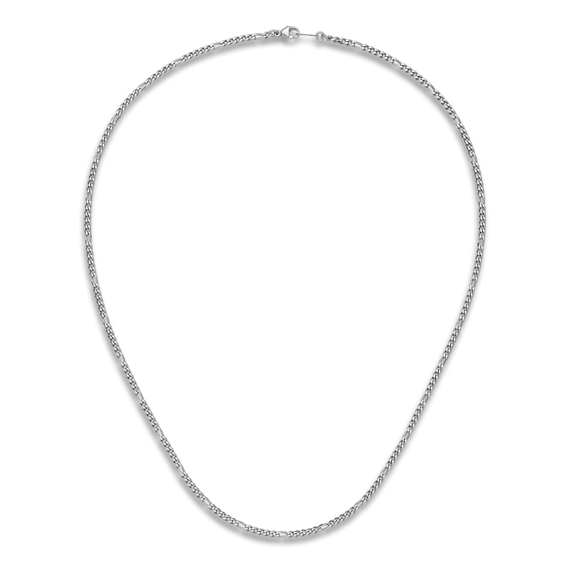 Solid Figaro Chain Necklace Platinum 16" 2.5mm