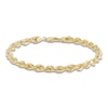 Thumbnail Image 2 of Men's Solid Glitter Rope Chain Bracelet 10K Yellow Gold 8.5" 6.5mm